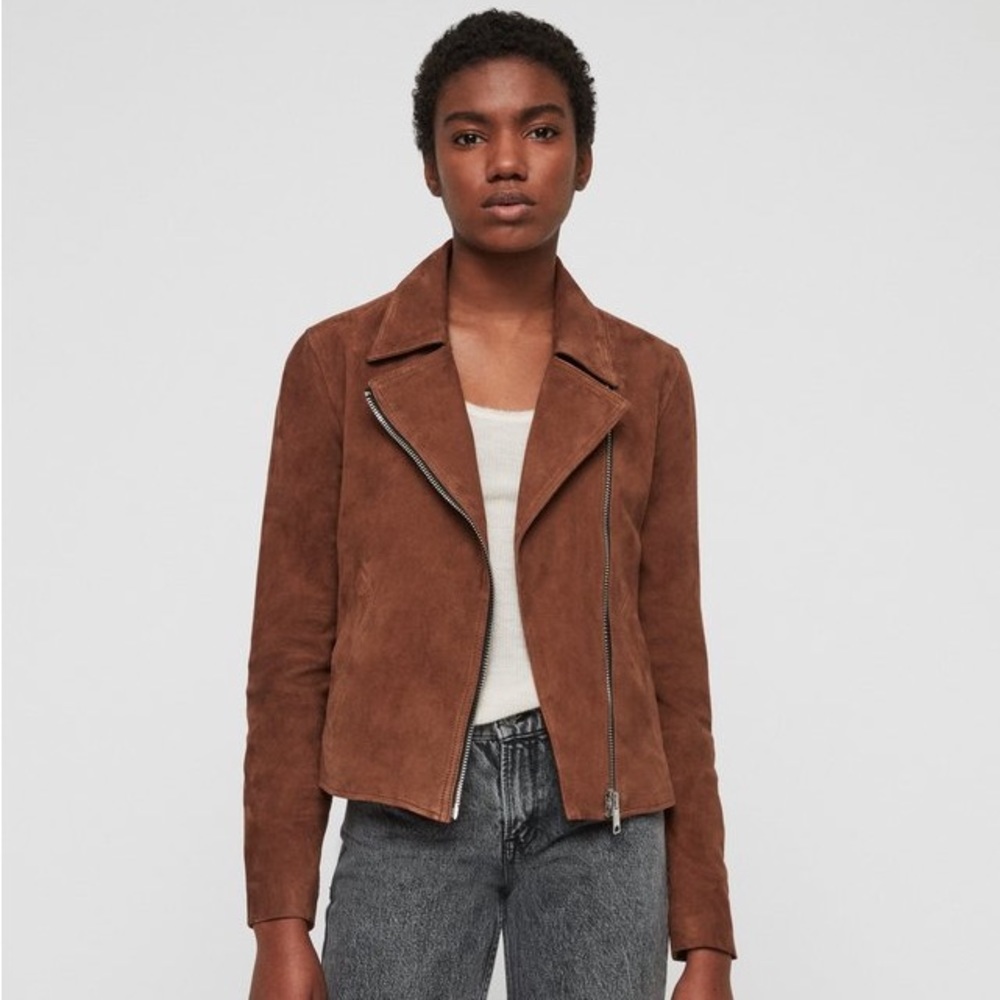 Allsaints Suede Vela Biker Jacket
